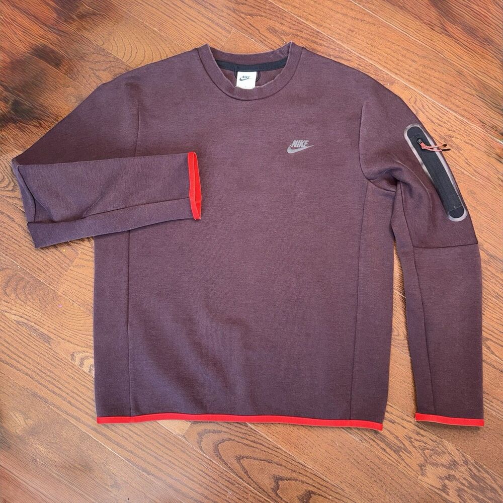 Nike Sportswear Tech Fleece Crewneck Sweatshirt Brown Basalt CU4505203 Sz Medium